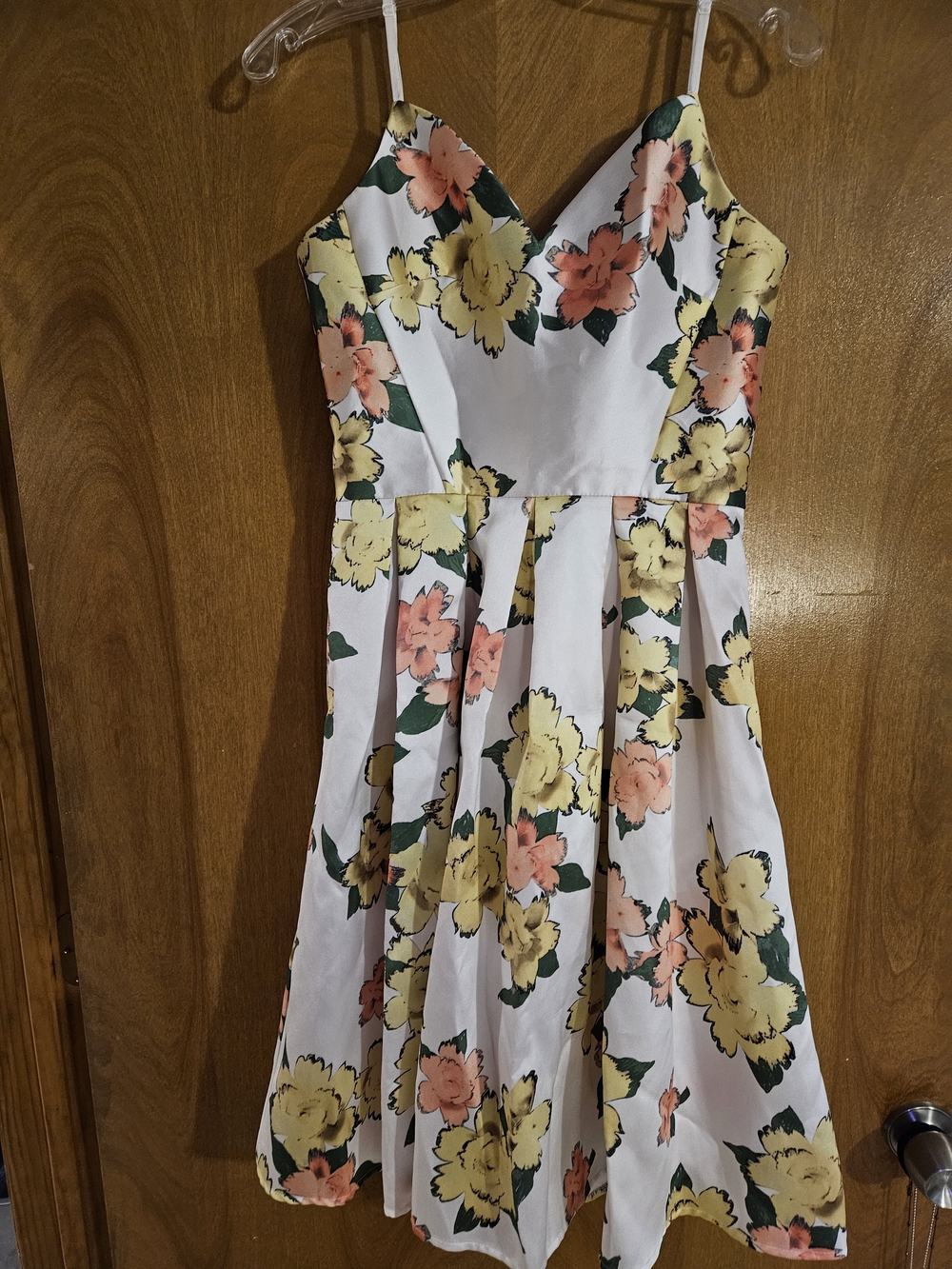 Chi Chi London White Floral Sundress with Yellow and Peach Flowers